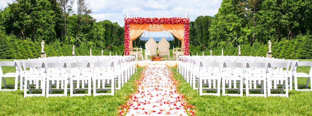 Folding chairs in wedding